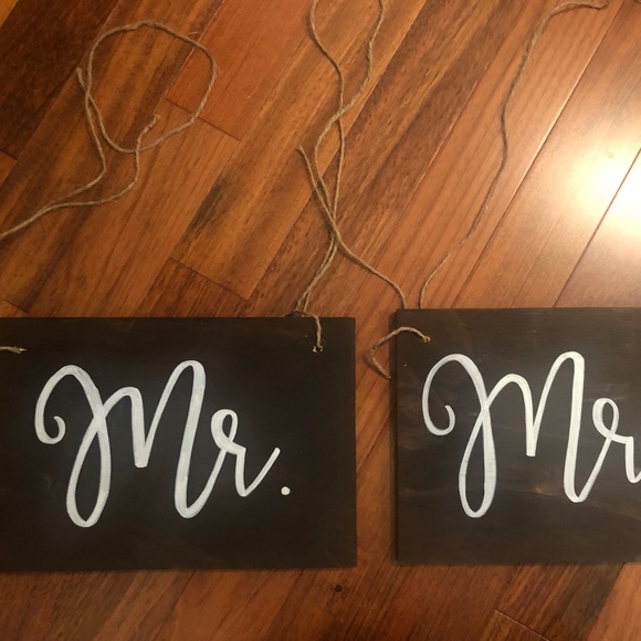 Wedding Chair Signs (Mr. & Mrs) - Picture 2 of 2